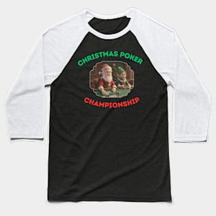 Christmas Poker Championship Baseball T-Shirt